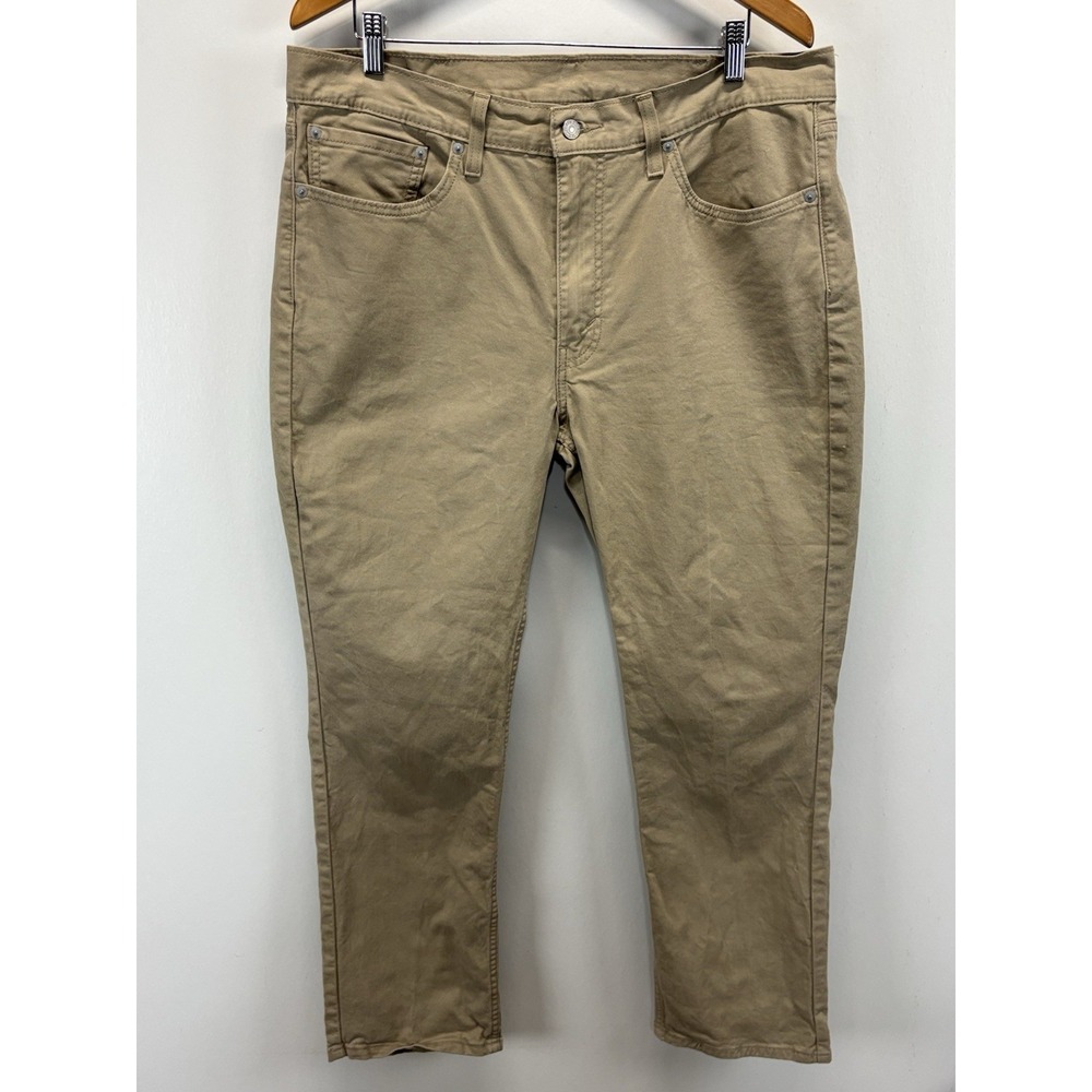 Levi's 514 Men's Jeans W38 L30 Straight Fit Khaki Tan Cotton Pants Mid-low Rise